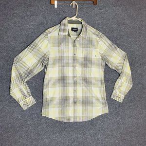 Marmot F53020 Grid Plaid Sm Long Sleeve Yellow Green White Button Up Shirt A20